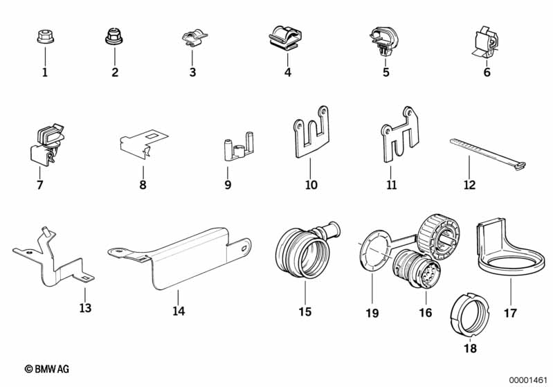Элементы крепления жгута проводов