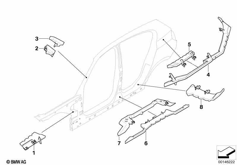Детали из шумопогл.матер.в полост.боков.
