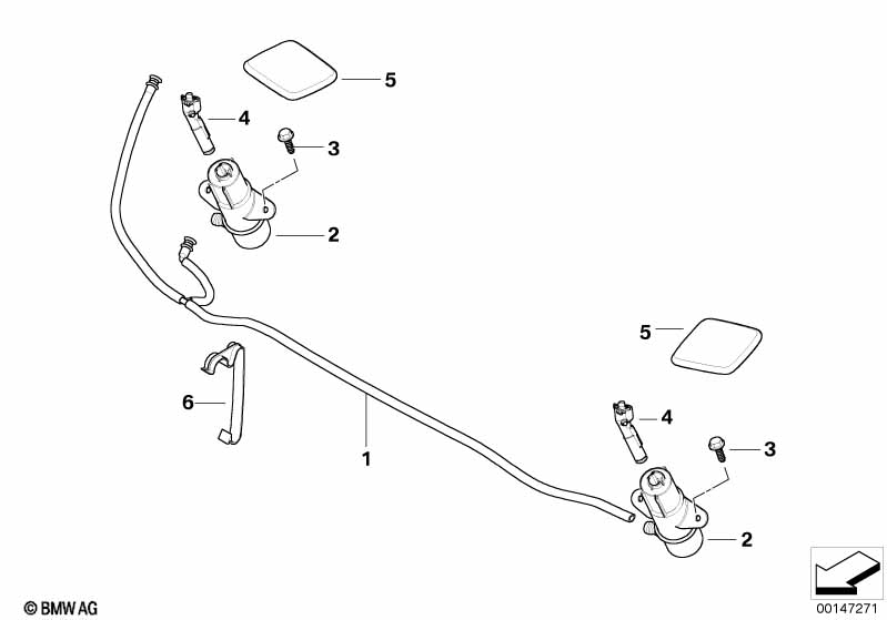 Детали системы омывателей фар