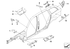 Детали из шумопогл.матер.в полост.боков.