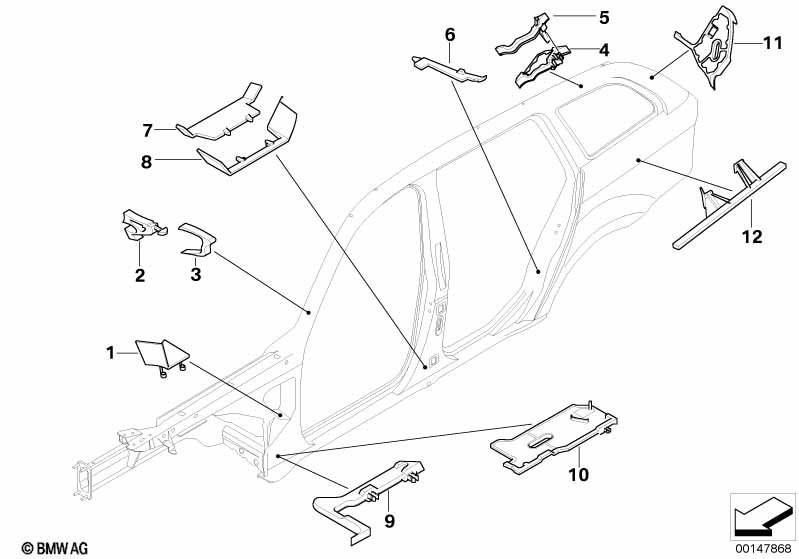 Детали из шумопогл.матер.в полост.боков.