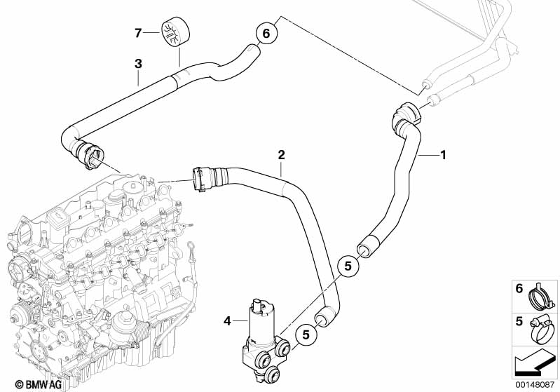 Шланг. нагрев.элемент-доп.водяная помпа