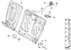 Каркас подушки зад.сид.с люком в спинке