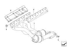 Выпускной коллектор с катализатором