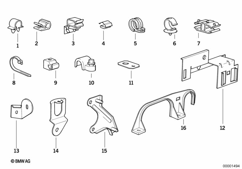 Элементы крепления жгута проводов