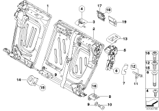 Каркас подушки зад.сид.с люком в спинке