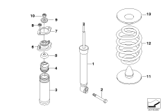Аморт.стойка Зд, витая пружина/доп.элем.