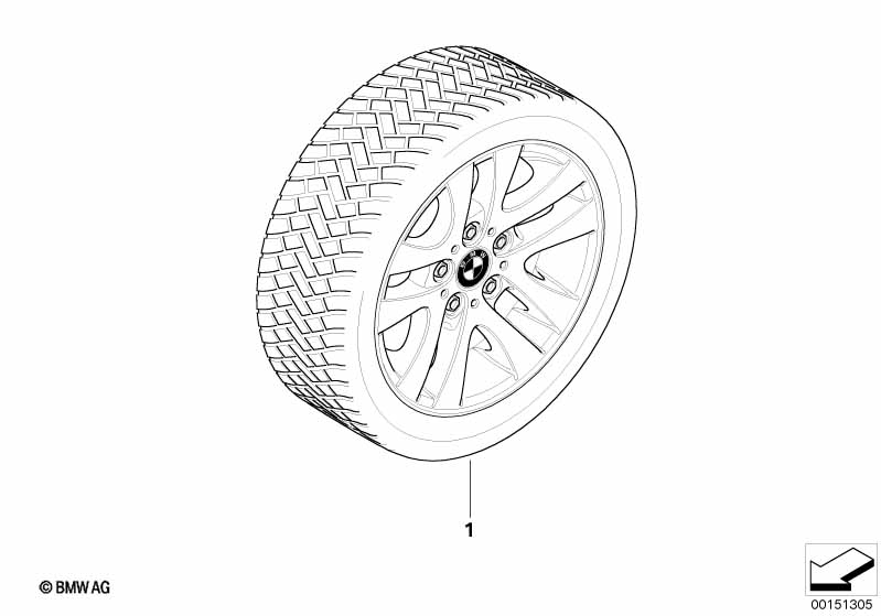 E90 зимнее колесо 156 стиль Bridgestone 205/55 R16 91H