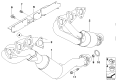 Выпускной коллектор с катализатором