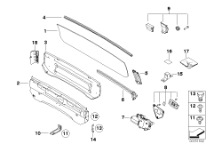 Заднее стекло складного верха
