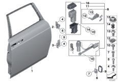 Задняя дверь - петля/ограничитель двери