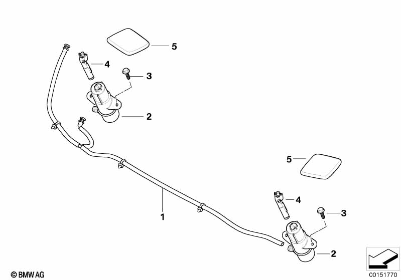 Детали системы омывателей фар