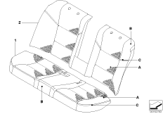 Инд.обивка заднего сиденья, климат-кожа