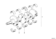 Коленчатый вал с вкладышами подшипников