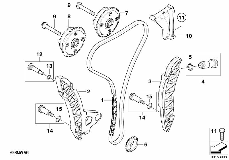 Приводная цепь механ.газораспределения