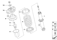 Аморт.стойка Зд, витая пружина/доп.элем.