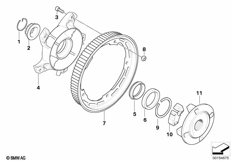 Сторона входа/выхода редуктора зад.моста