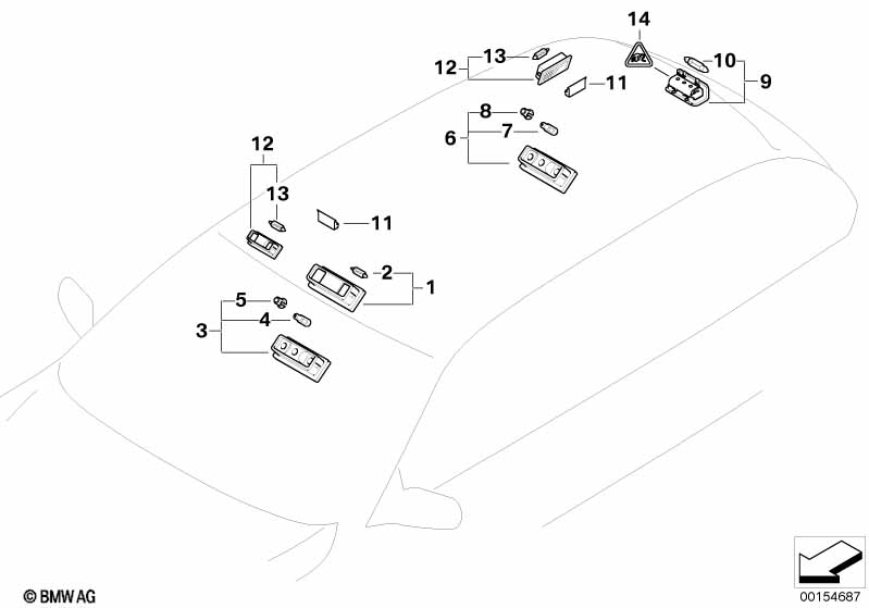 Светильники освещения салона