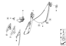 Механизм перемещения стекла двери Пд