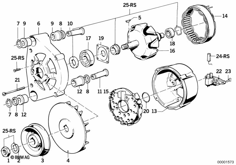 Детали генератора на 65 А