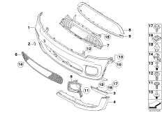 Передняя облицовка, аэродинам.пакет JCW
