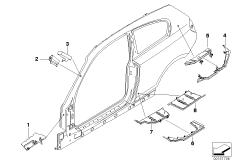 Детали из шумопогл.матер.в полост.боков.