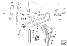 Механизм перемещения стекла двери Зд