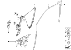 Механизм перемещения стекла двери Пд