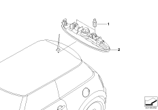 Светильники освещения салона в потолке