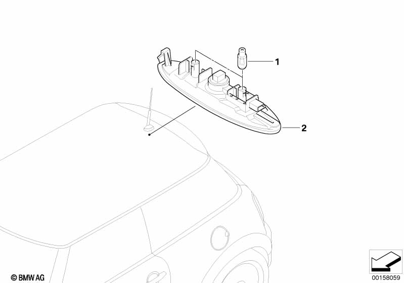 Светильники освещения салона в потолке