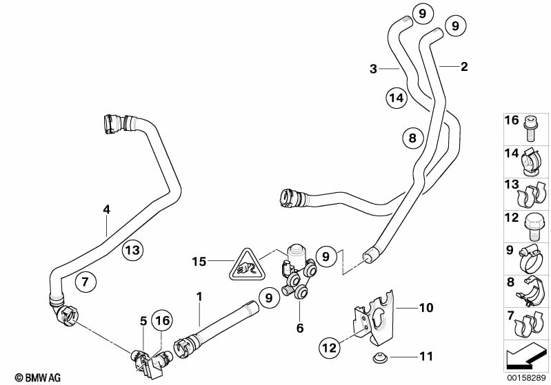 E70/E71/F15/F16 Водяной шланг подводящий 1