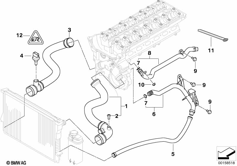 Водяной шланг системы охлаждения