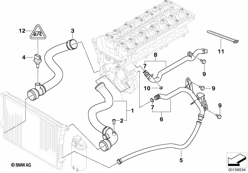 Водяной шланг системы охлаждения