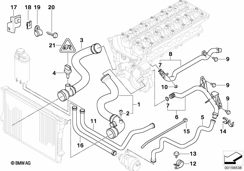Водяной шланг системы охлаждения