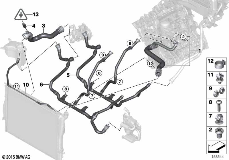 Водяной шланг системы охлаждения