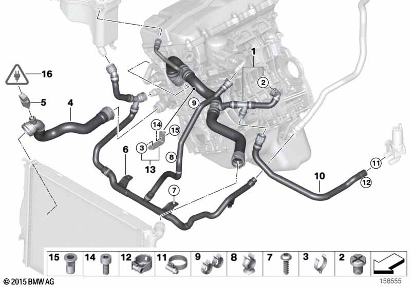 Водяной шланг системы охлаждения