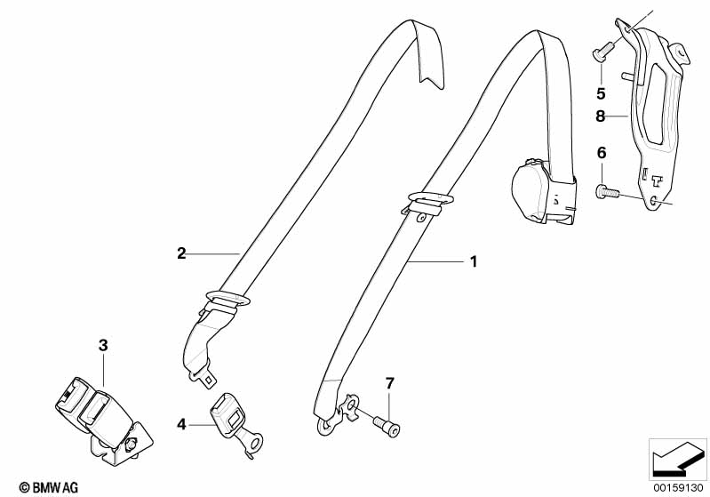 Ремень безопасности, 3-й ряд сидений