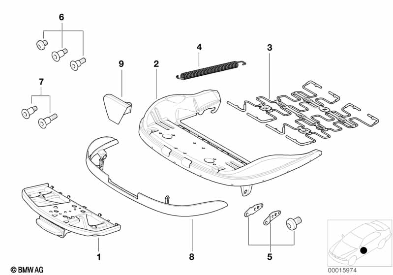 Каркас спорт.сиденья BMW с ручн.приводом