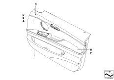 Обшивка двери Indi, част.кож.отделка Пд