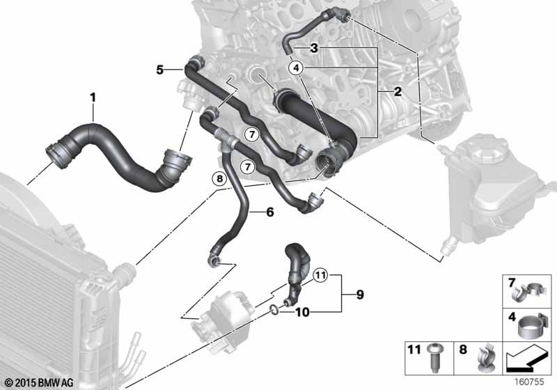Водяной шланг системы охлаждения