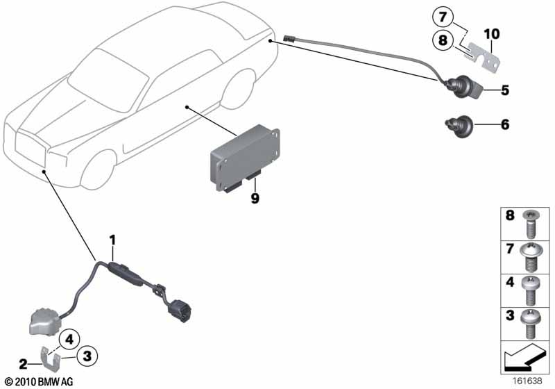 Передняя видеокамера заднего вида
