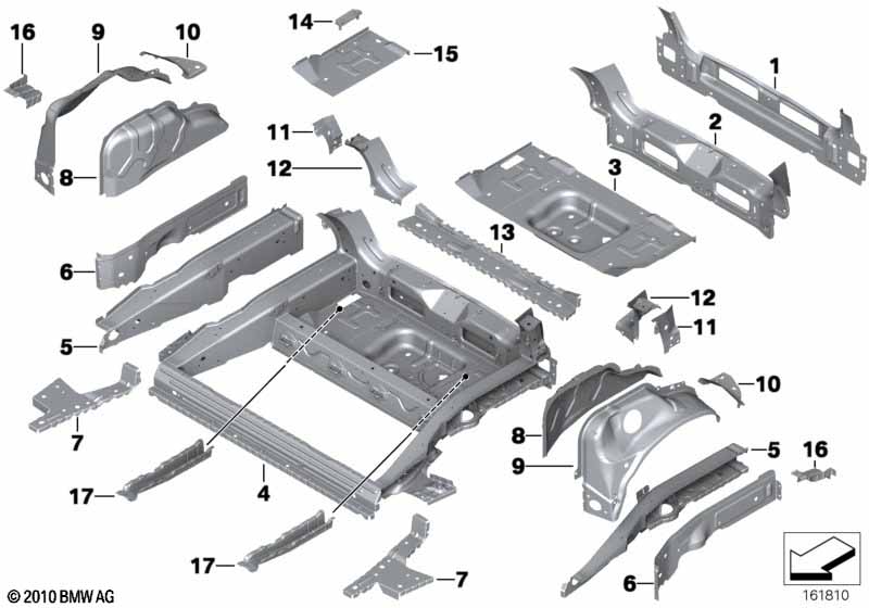 Пол багажника/брызговик Зд