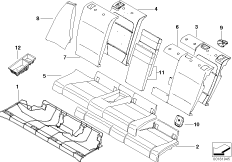 Набивка и обивка задн.сид.,люк в спинке