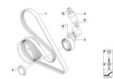 Ременный привод водяной помпы/генератора