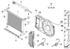 Радиатор водян.охлажд./кожух вентилятора