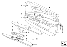 Обшивка двери Indi, част.кож.отделка Пд