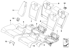 Набивка и обивка задн.сид.,люк в спинке