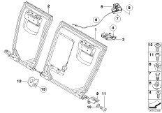 Каркас подушки зад.сид.с люком в спинке