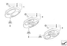 Светильники освещения салона в потолке