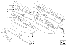 Обшивка двери Indi, част.кож.отделка Зд